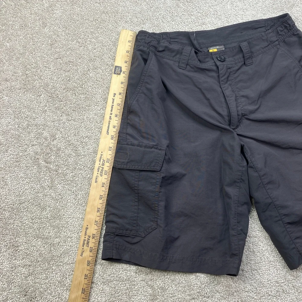 Eddie Bauer Travex Mens M Cargo Shorts Dark Gray Nylon Hiking OutdoorTrail